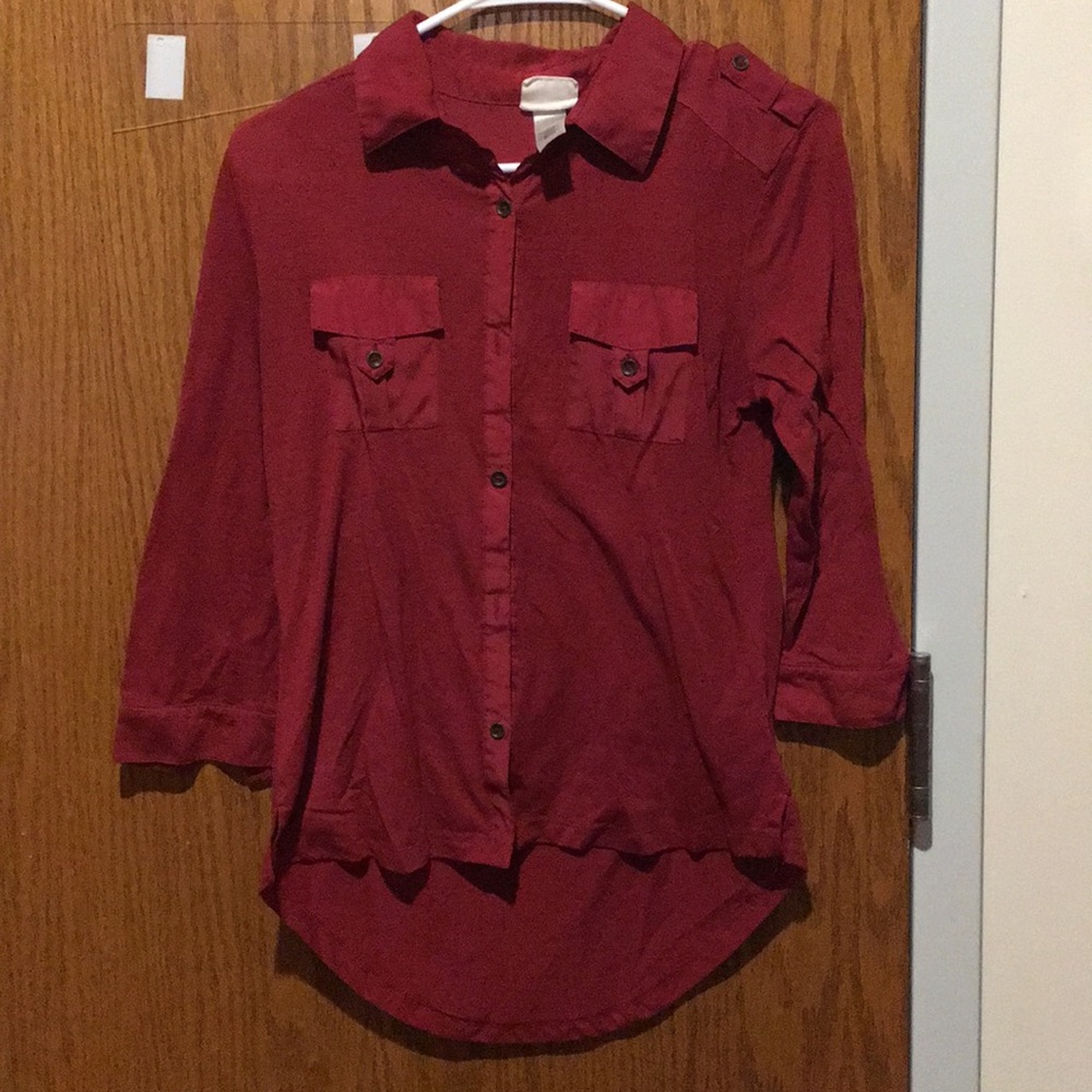 Maroon Long Flannel